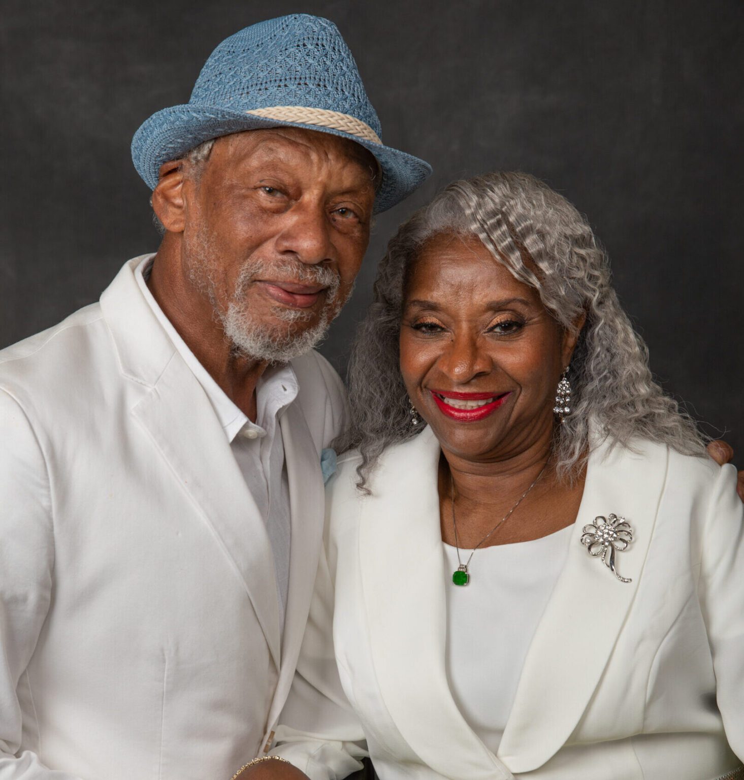 couple wearing white