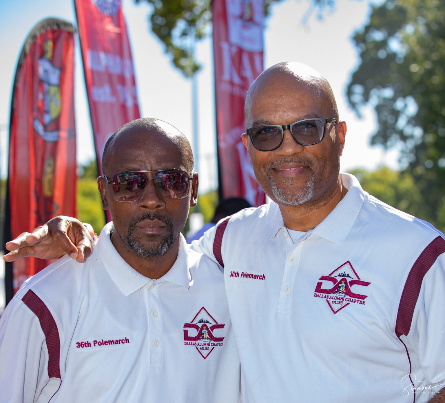 two men from the 36th Polemarch taking a photo