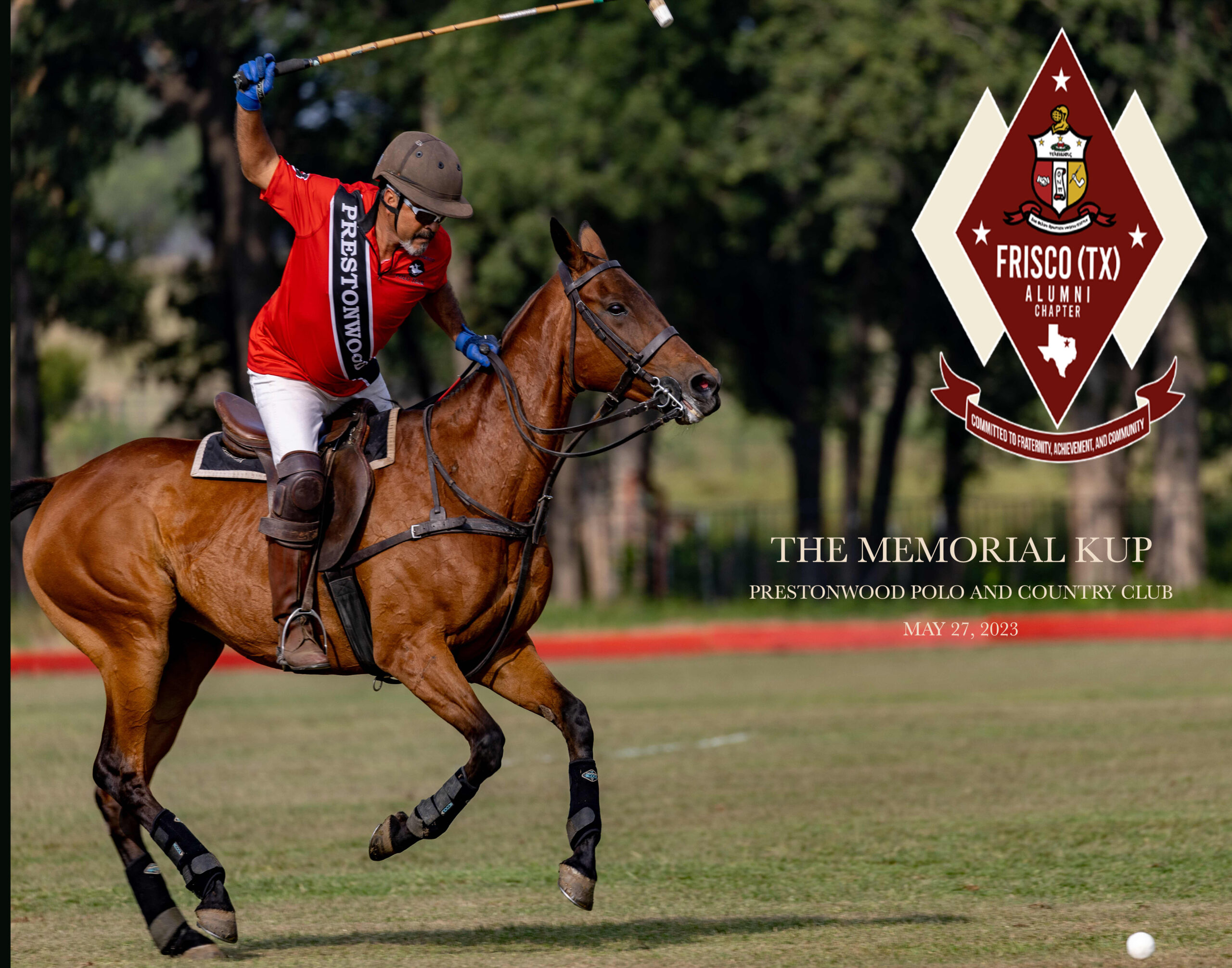 A polo player is riding on the back of his horse.